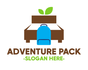 Backpack - Eco Backpacker Hostel Bed logo design