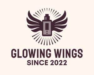 Hipster Vape Mod Wings logo design