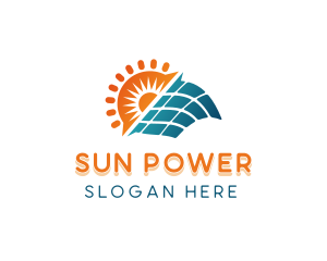 Sun Power Solar Panel logo design