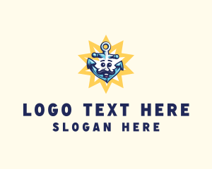 Fisherman - Marine Sailing Anchor logo design