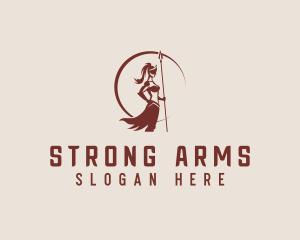 Strong Female Warrior logo design