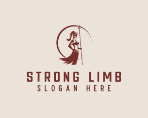 Strong Female Warrior logo design