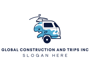 Surfboard - Travel Surfing Van logo design