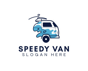 Van - Travel Surfing Van logo design
