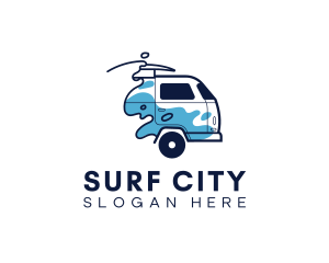 Travel Surfing Van logo design