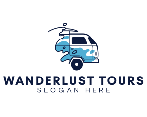 Travel Surfing Van logo design