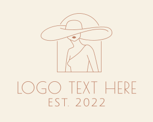 Female - Fashion Floppy Hat logo design