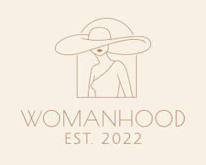 Female - Fashion Floppy Hat logo design