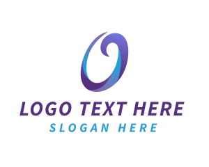 Gradient - Business Script Letter O logo design