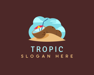 Tropical Coconut Drink logo design