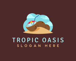 Tropical Coconut Drink logo design