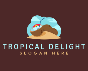 Tropical Coconut Drink logo design