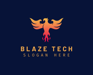 Blaze - Majestic Phoenix Fire logo design