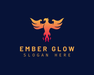 Ember - Majestic Phoenix Fire logo design