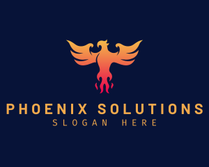 Phoenix - Majestic Phoenix Fire logo design