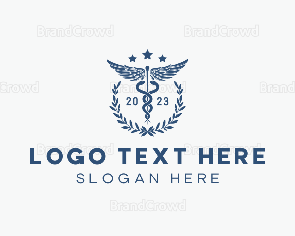 Medical Caduceus Wreath Logo