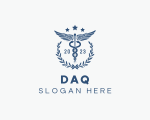 Medical Caduceus Wreath Logo