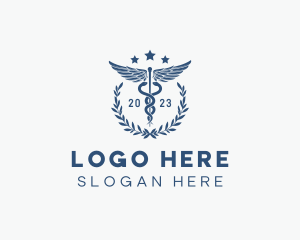 Staff - Medical Caduceus Wreath logo design