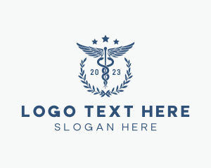 Biology - Medical Caduceus Wreath logo design