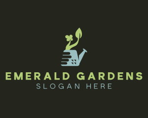 Water Can Gardening Plant logo design