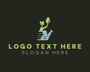 Landscaping - Water Can Gardening Plant logo design