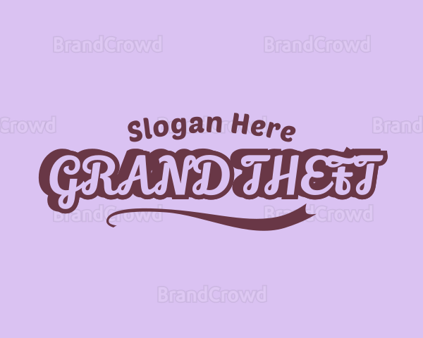 Retro Quirky Cursive Banner Logo