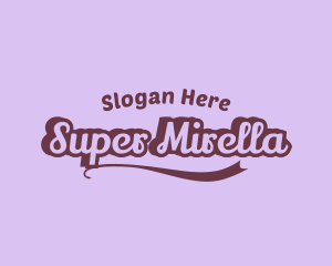 Retro Quirky Cursive Banner Logo