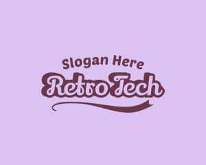 Retro Quirky Cursive Banner logo design