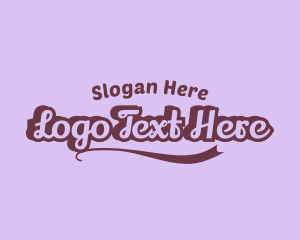 Retro Quirky Cursive Banner Logo