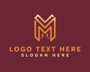 Ecommerce - Monoline Letter M Business logo design