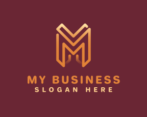 Monoline Letter M Business logo design