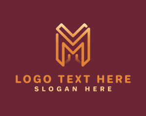 Content Creator - Monoline Letter M Business logo design