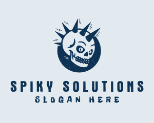 Spiky - Spiky Mohawk Skull logo design