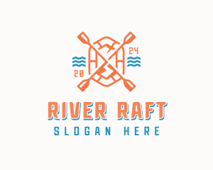 Rafting Paddles Kayak logo design