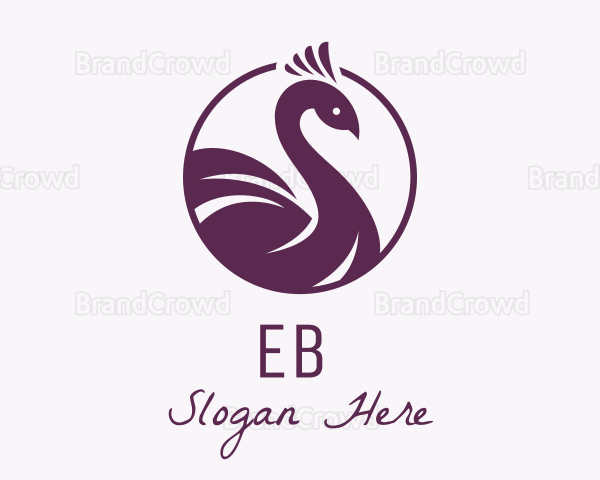 Purple Peafowl Bust Logo