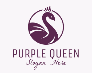 Purple Peafowl Bust logo design