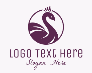 Yoga - Purple Peafowl Bust logo design
