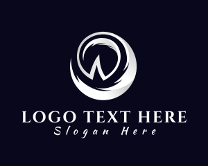 Silver - Metallic Wing Letter W logo design