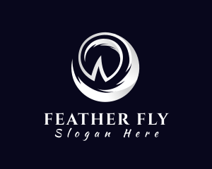 Metallic Wing Letter W logo design