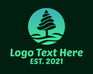 Woods - Green Pine Tree logo design