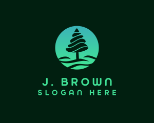 Woodworker - Green Pine Tree logo design