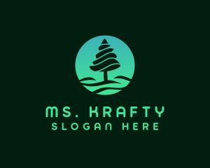 Camping - Green Pine Tree logo design