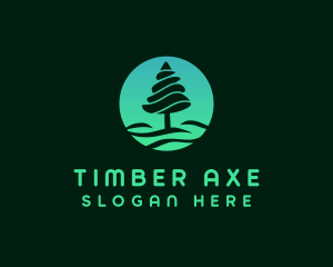 Green Pine Tree logo design