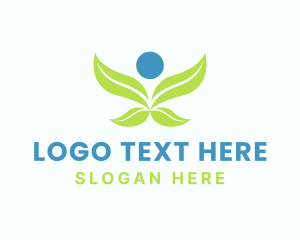 Plant - Wings Human Leaf logo design