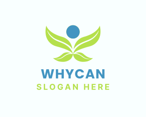 Wings Human Leaf Logo