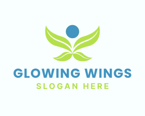 Wings Human Leaf logo design