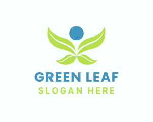 Wings Human Leaf logo design