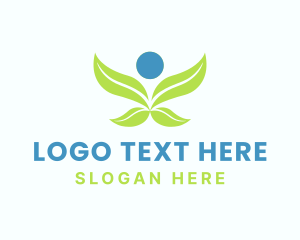 Health - Wings Human Leaf logo design
