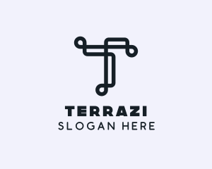 Tech Brand Letter T logo design