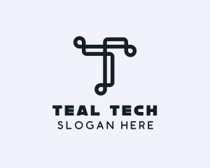 Tech Brand Letter T logo design